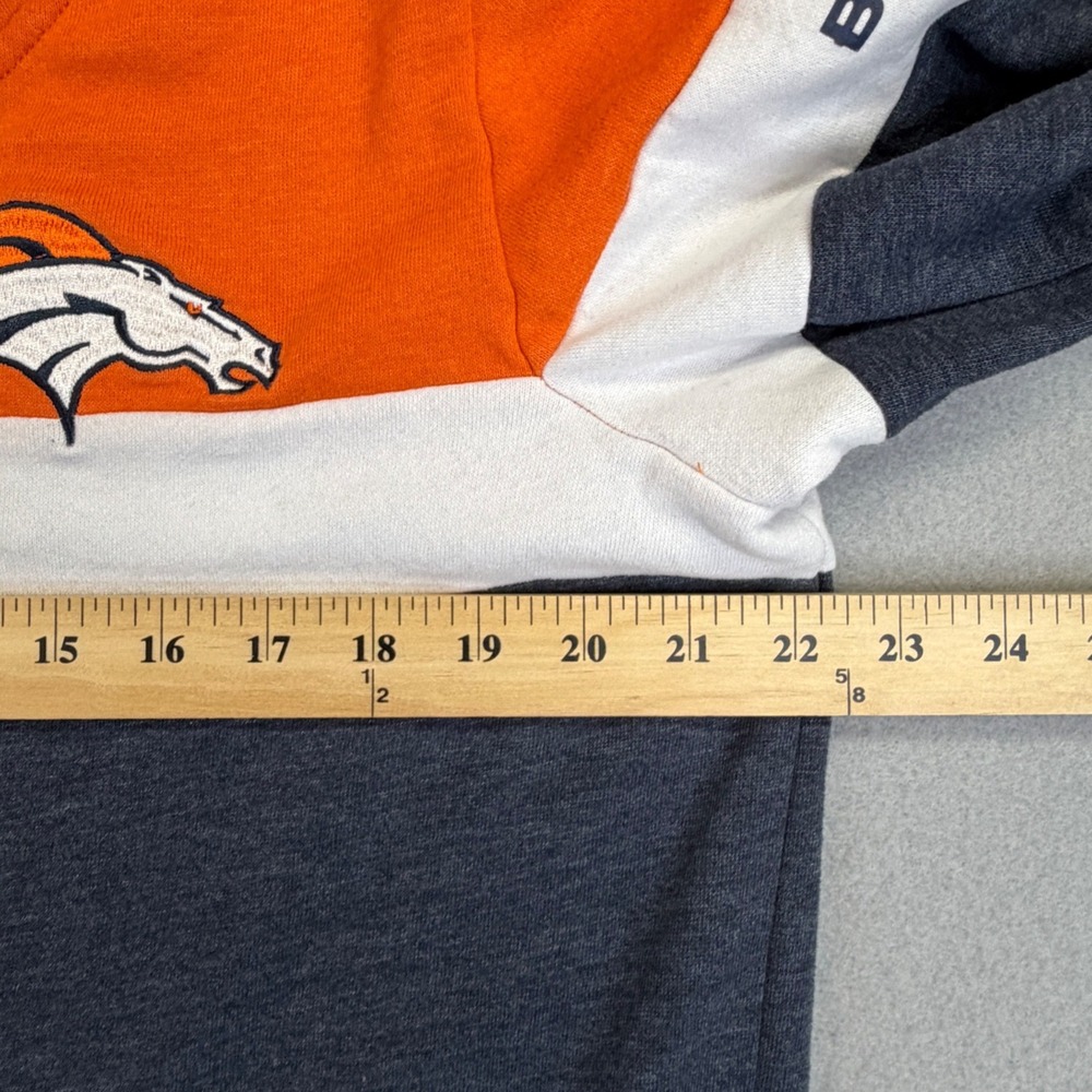 NFL Team Apparel Denver Broncos Hoodie Womens 2XL Navy Orange Zip Up Sweatshirt - Picture 9 of 10